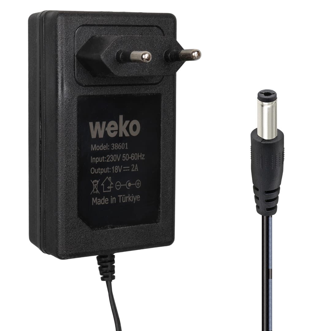 Weko WK-38601 18 Volt - 2 Amper 5.5*2.5 Mm Uçlu Yerli Üretim Priz Tipi Adaptör