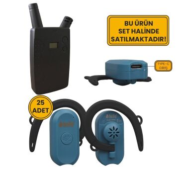 Hello HL-27915 25'li Kulaklık Tipi Tur Rehber Sistemi Seti (100 Metre Menzil)