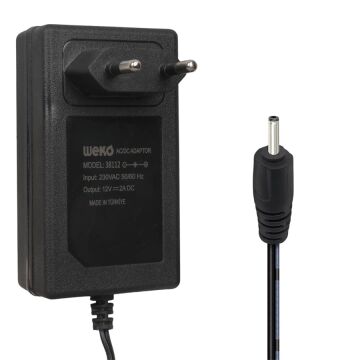 Weko WK-38112 Yerli Üretim 12 Volt - 2 Amper 2.5*0.7 Mm Uçlu Priz Tipi Adaptör
