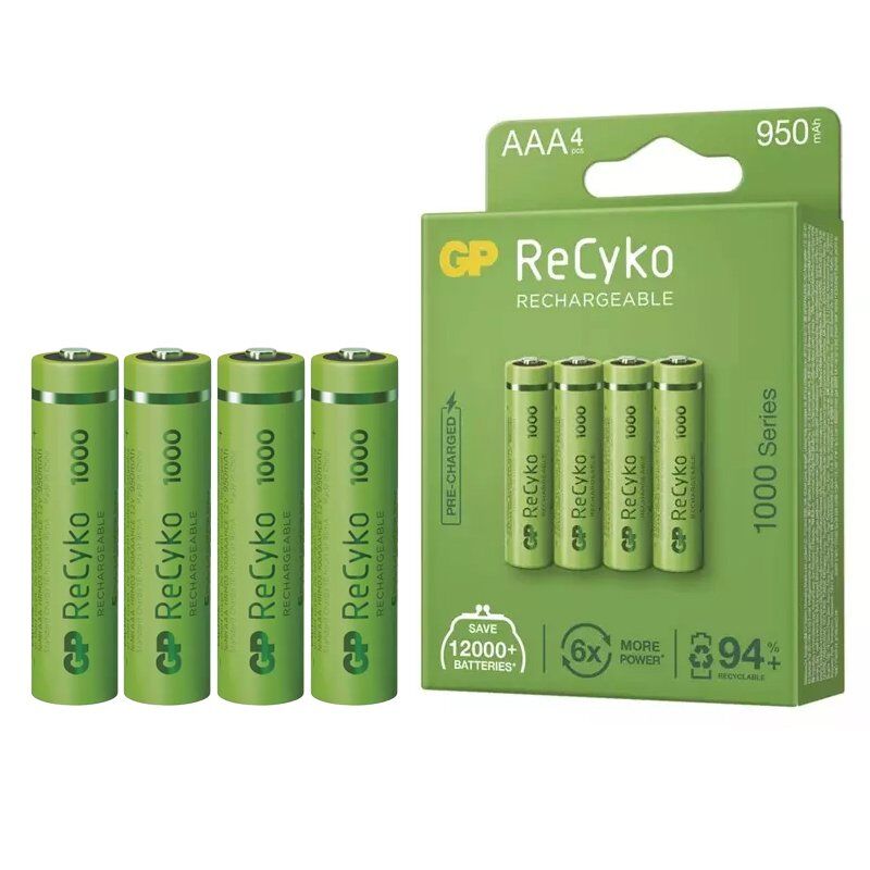 GP Recyko 950mAh Ni-MH AAA Şarjlı İnce Kalem Pil 4'lü Paket
