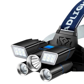 PowerMaster MX-501 5 Power Ledli Su Geçirmez 18650 Şarj Edilebilir Kafa Feneri