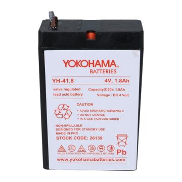 Yokohama YH-41.8 4 Volt - 1.8 Amper Akü (50x76x22 mm)