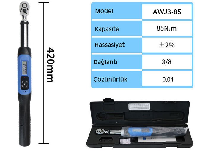 Loyka AWJ3-85 Cırcır Başlı Dijital Torkmetre 85Nm