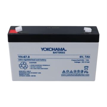 Yokohama YH-67.0 6 Volt - 7 Amper Akü (150x50x94 mm)
