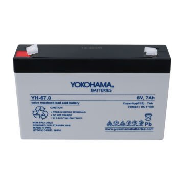 Yokohama YH-67.0 6 Volt - 7 Amper Akü (150x50x94 mm)