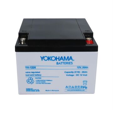 Yokohama YH-122.6 12 Volt  26 Amper Akü (165x176x125 mm)