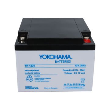 Yokohama YH-122.6 12 Volt  26 Amper Akü (165x176x125 mm)