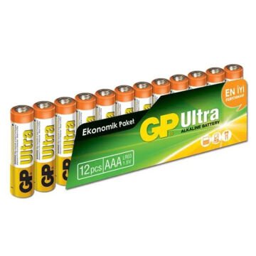GP G-Tech 8+4 12li Paket AAA Alkalin İnce Kalem Kumanda Pili (8 Adet Fiyatına 12 Adet Pil)