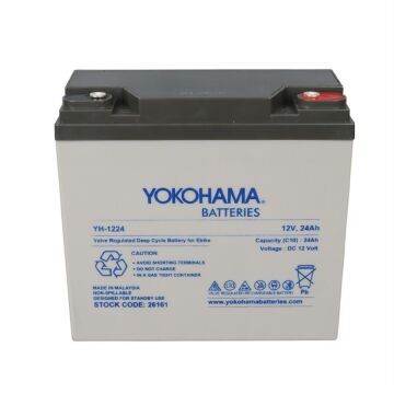 Yokohama YH-122.4 12 Volt - 24 Amper Elektrikli Bisiklet Aküsü (180x76x167 mm)