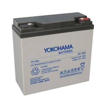 Yokohama YH-122.4 12 Volt - 24 Amper Elektrikli Bisiklet Aküsü (180x76x167 mm)