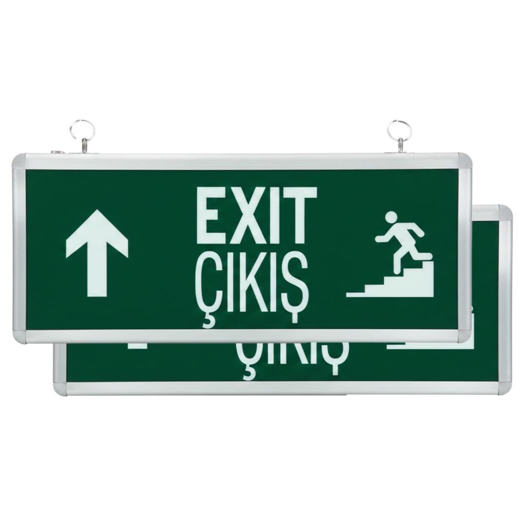 Horoz Robson HL330 3 Watt 160 Lümen Şarjlı Acil Çıkış Yukarı Merdiven EXIT Levhası Özellikleri (2'li Paket)