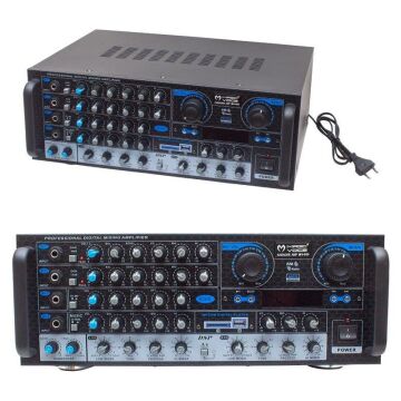 MagicVoice MV-550 2x100W USB/SD/Bluetooth 4 Mikrofon Girişli Stereo Mixer Amfi