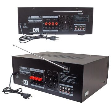 MagicVoice MV-550 2x100W USB/SD/Bluetooth 4 Mikrofon Girişli Stereo Mixer Amfi