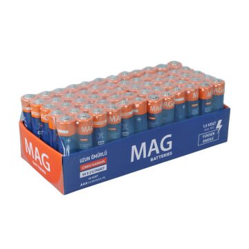 Mag Batteries MG-26172 Karbon Çinko AAA 60'lı Paket İnce Kalem Kumanda Pili (AAA,R03 UM-3)