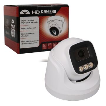 Plato PL-37711 AHD Dome Güvenlik Kamera 2MP 3.6MM 3 Warm Led Sesli Renkli Gece Görüş (Mikrofonlu)