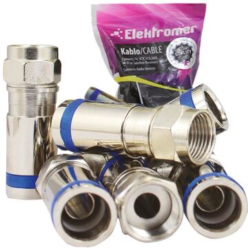 F Konnektör Digiturk Sıkmalı Mavi Çizgili 1 Adet