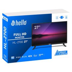 Hello HL-2700 27'' Audio IN-RCA-VGA-HDMI-USB 12 Volt Adaptörlü Full HD Led Monitör