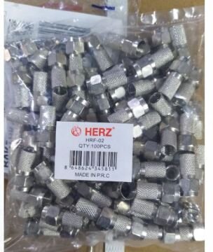 Herz Hf-02 Rg6/U6 22 Mm Siyah Contalı F Konnektör (100'Lü Poşet)