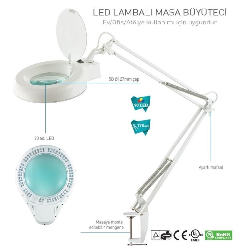 Prolink 1066Hled-1C Lambalı Akrobat Beyaz Büyüteç 3D Lens