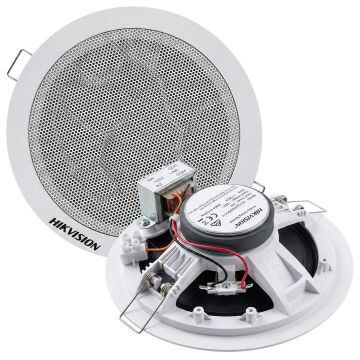 Hikvision DS-QAE0206G1-V 5.25'' 6W 8Ohm Analog 100V Trafolu Tavan Gömme Hoparlör Beyaz
