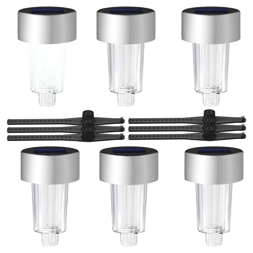 Powermaster PM-26960 Metal Gövdeli Dc 5V Beyaz Solar Balkon-Havuz-Bahçe Lambası (6'lı Paket)