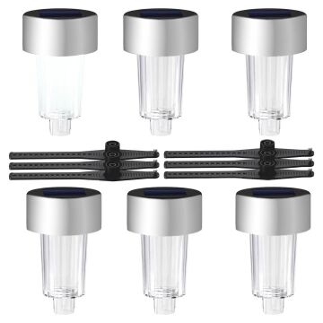 Powermaster PM-26960 Metal Gövdeli Dc 5V Beyaz Solar Balkon-Havuz-Bahçe Lambası (6'lı Paket)