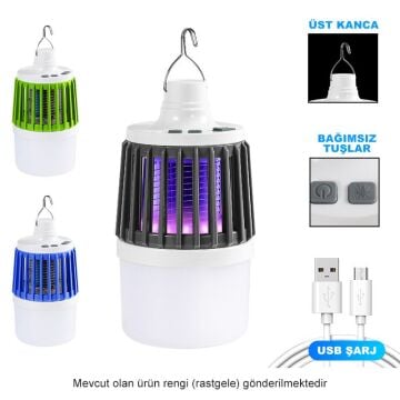 Powermaster MX-858 USB'li Sinek Öldürücü Özellikli 3 Modlu Şarjlı Kamp Feneri