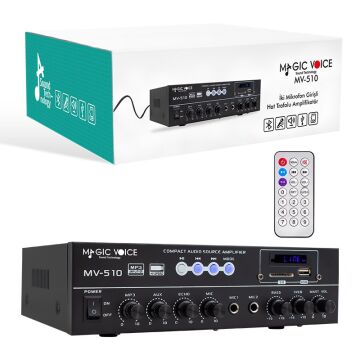 Magicvoice MV-510 50 Watt Usb-Sd-Bluetooth Girişli Hat Trafolu Ses Mixer