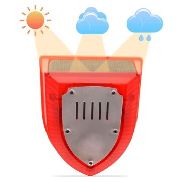 PowerMaster PM-26952 Köpek Silah Sesli Hayvan Kovucu Alarm Cihazı Sadece Gece Çalışır Solar Panelli