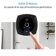 POWERMASTER PM-24933 4 EKRANLI KAMERALI KAYIT ÖZELLİKLİ AKILLI ÇELİK KAPI DÜRBÜNÜ ZİLİ