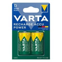 Varta 1.2 Volt - 3000 mAh Ni-MH Büyük D Boy Şarjlı Pil 2'li Paket