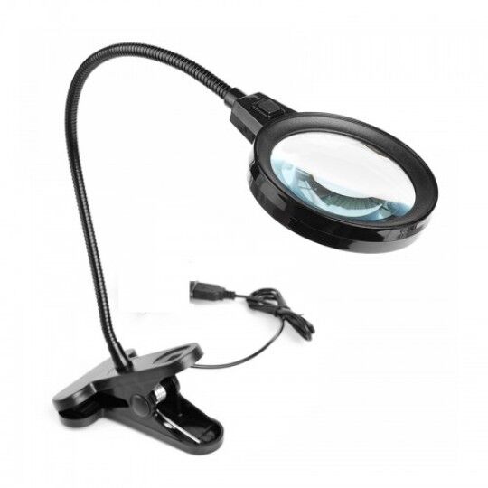 Nikula-12 Led Clipslı Işıklı Büyüteç,Işıklı Masa Lambası