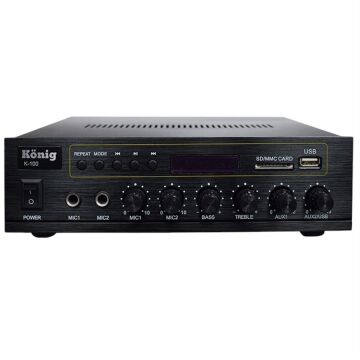 König K-100 - 80 Watt Usb/Bluetooth/2 Mik Giriş Trafolu Anfi