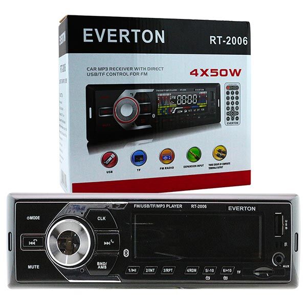 EVERTON RT-2006BT USB/SD/FM/AUX/BT BLUETOOTHLU MEKANİKSİZ OTO TEYP 4 X 50 WATT
