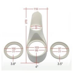For-X XYP-POD2 3.5'' - 3.8'' - 4'' Tweeter Montaj Yuvası 1 Çift (Plastik)