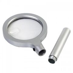 12 Led Işıklı Metal Okuma Büyüteci 85mm 5x
