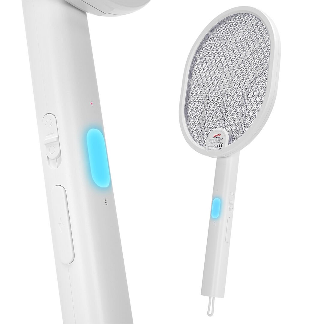 Asonic AS-A26 1200mAh 3000V Çıkış UV Işıklı Şarjli Katlanabilir Askılı Raket Sinek Öldürücü
