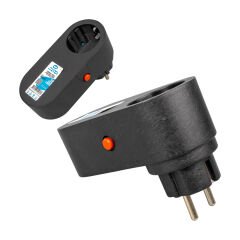 Powermaster Oval Kasa Siyah Tekli Termal Akım Korumalı Priz (10A-2500W) PM-16620
