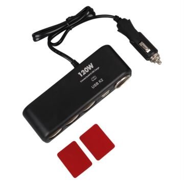 Olesson 1525 12-24V Çift USB'LI 120W 80cm Kablolu 4'LÜ Araç Çakmak Çoklayıcı
