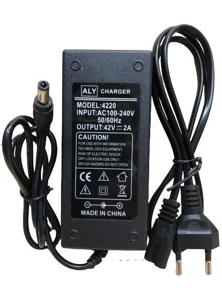 Scooter Şarj Cihazı 42V2Amp Adaptör 5,5x2,5MM Uç Elektrikli Scooter