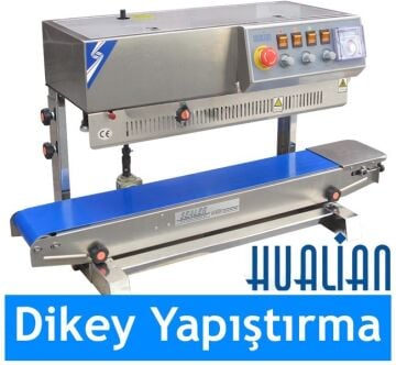 Hualian 810 II DİKEY Yürüyen Bantlı Otomatik Folyo ve Naylon Yapıştırma Makinesi