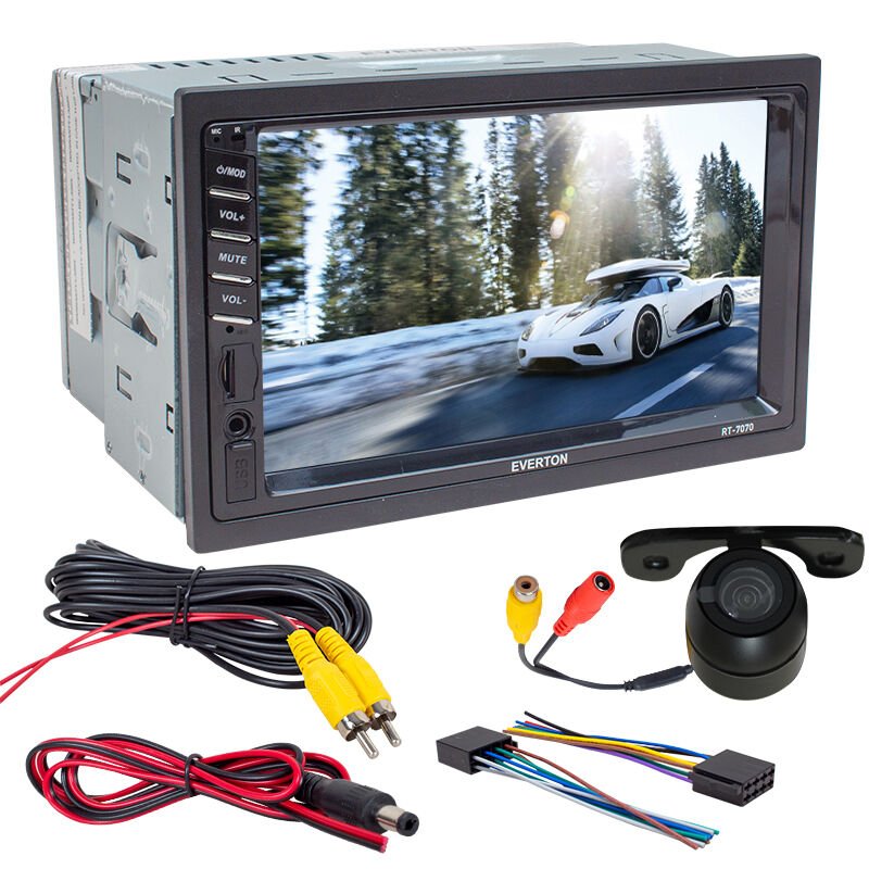 EVERTON RT-7070 7 İNÇ TFT USB*SD*BLUETOOTH ÖZELLİK GERİ VİTES KAMERALI DOUBLE DIN OTO TEYP