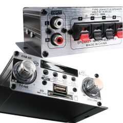 MagicVoice YW-191L 12 Volt 100 Watt Motosiklet Bluetooth Amfi USB/SD 2 Kanal Pazarcı - Anfi (125X95X40mm)