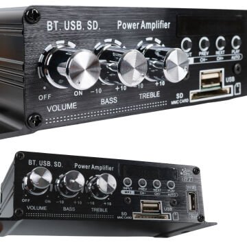 MagicVoice YW-406L 12 Volt 100 Watt Motosiklet Bluetooth Amfi USB/SD 2 Kanal Pazarcı - Anfi (154X80X42Mm)