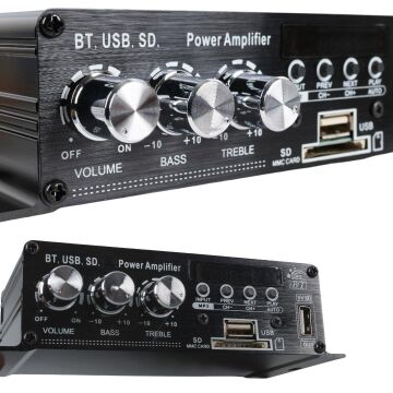 MagicVoice YW-406L 12 Volt 100 Watt Motosiklet Bluetooth Amfi USB/SD 2 Kanal Pazarcı - Anfi (154X80X42Mm)