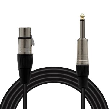 MagicVoice LD379B 10 Metre Canon XLR Dişi - 6.35mm Mono Erkek Metal Jak Mikrofon Ses Kablosu