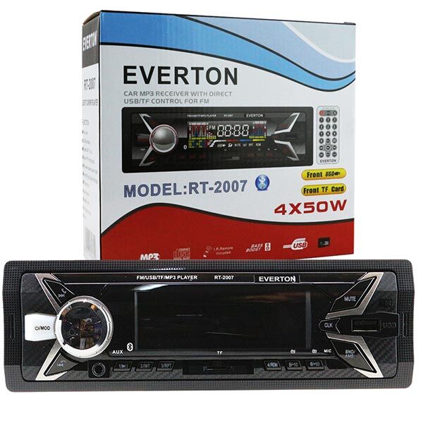 EVERTON RT-2007BT USB/SD/FM/AUX/BT MEKANİKSİZ OTO TEYP 4 X 50 WATT BLUETOOTH LU