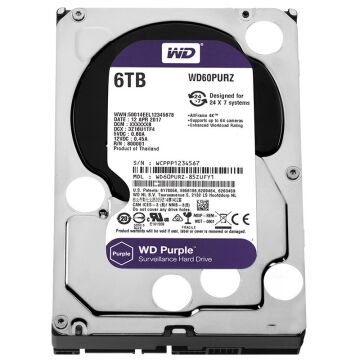 WESTERN DIGITAL PURPLE WD60PURZ/WD62PURZ 6 TB SATA 6GB/S 7/24 GÜVENLİK HARDDİSK