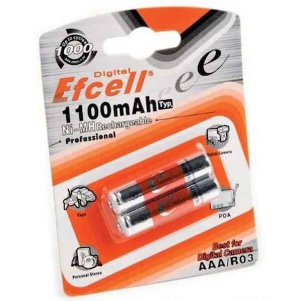 Efcell Extreme Life+ 1.2 Volt 1100mAh AAA İnce Şarjlı Pil 2'li Paket