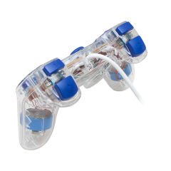 Powermaster UCOM-704 Kablolu Double Shock Joypad Oyun Kolu Gamepad Şeffaf Işıklı